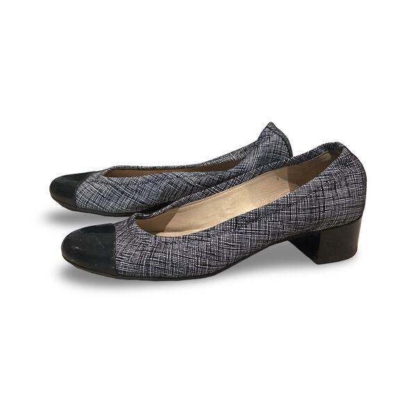 Manfield Tweed Cap Toe Pumps - Picture 1 of 10